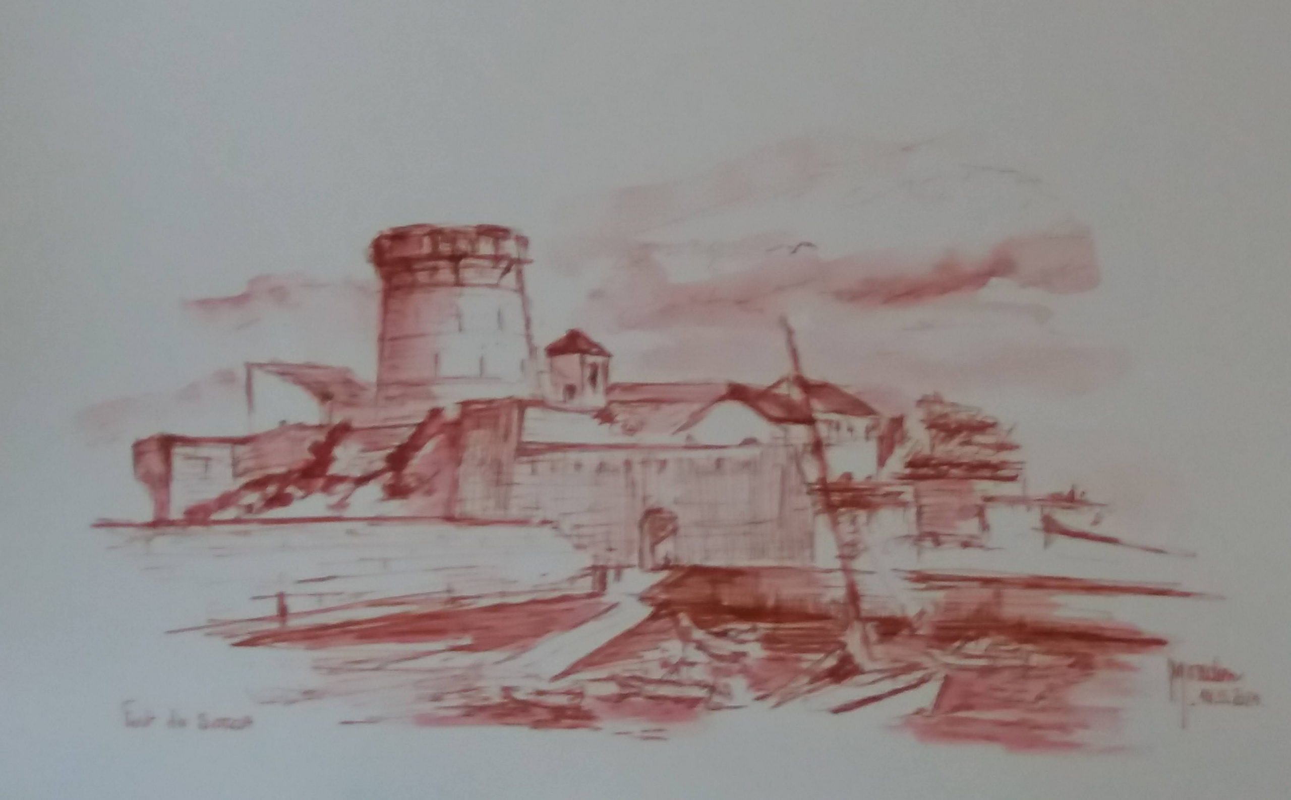 Encre de Chine - Fort de Socoa - Dessin - Socoa - Ciboure - Saint Jean de Luz - Pays Basque