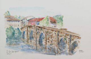 Aquarelle - Limoges - Pont Saint-Martial