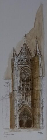 Encre de Chine - Limoges - Cathédrale Saint-Etienne - Portail Saint-Jean