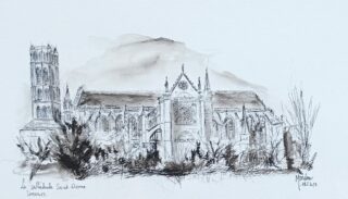 Limoges – cathédrale du jardin de l'évêché – Encre de Chine noire