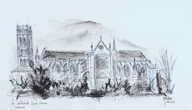 Encre de Chine noire - Limoges – Cathédrale